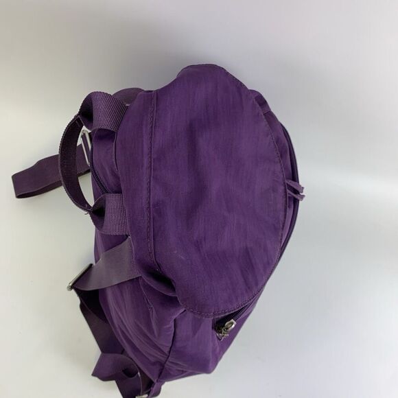 Baggallini Cinch Backpack Purple Nylon Flap Snap Drawstring Adjustable Medium - Picture 8 of 14